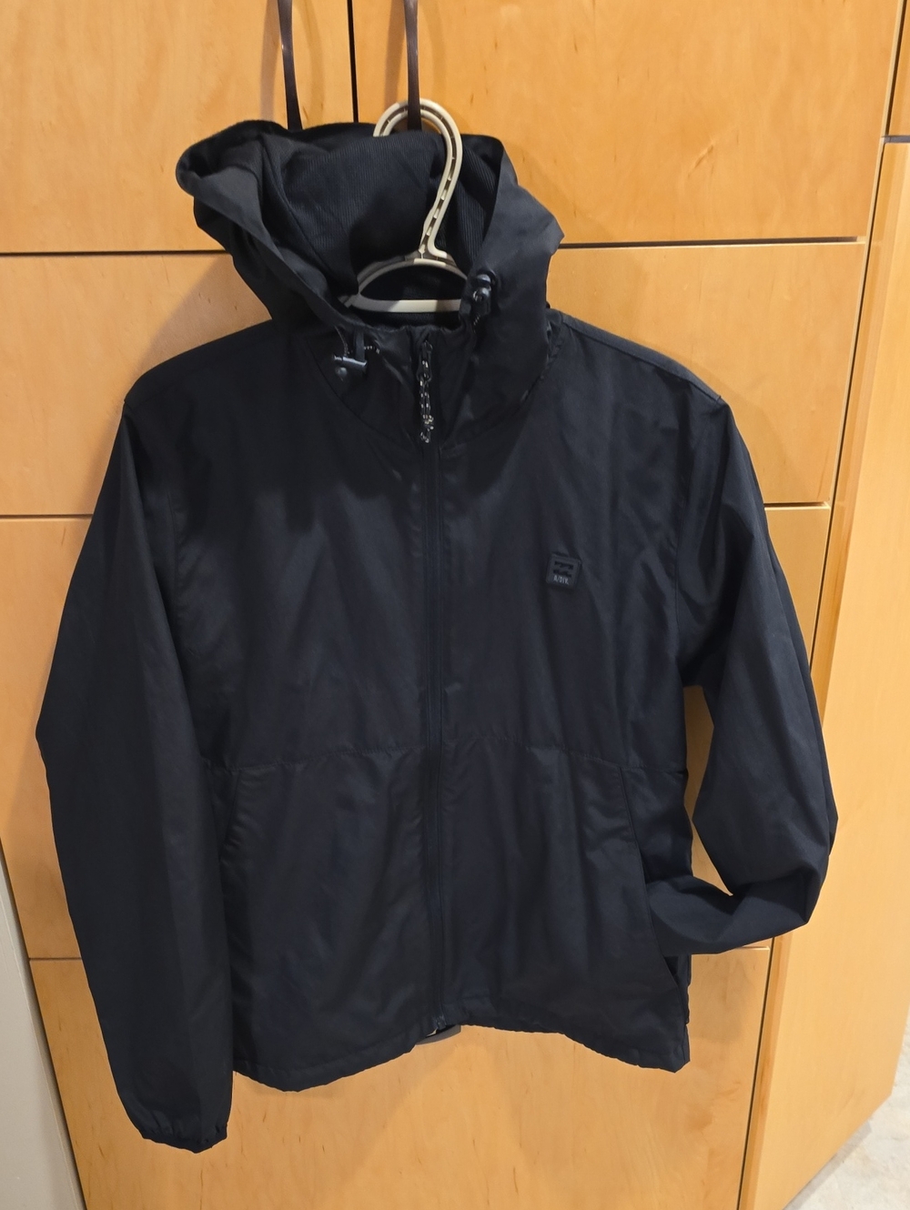 Men's Black Hooded Windbreaker Jacket